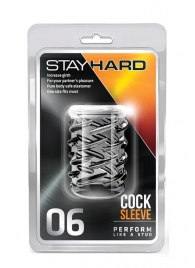 Прозрачная насадка с объёмными чёрточками STAY HARD COCK SLEEVE 06 CLEAR - Blush Novelties - в Салавате купить с доставкой