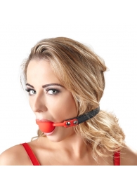 Силиконовый кляп-шар на чёрных ремешках Red Gag silicone - Orion - купить с доставкой в Салавате