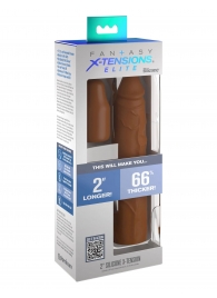 Коричневая насадка на член 2  Silicone X-tension - 20,3 см. - Pipedream - в Салавате купить с доставкой