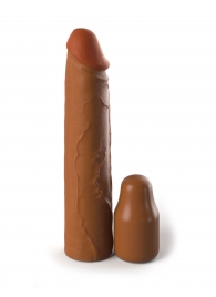 Коричневая насадка на член 2  Silicone X-tension - 20,3 см. - Pipedream - в Салавате купить с доставкой