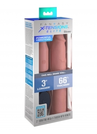 Телесная вибронасадка на член 3  Vibrating Mega X-tension with Remote - 22,9 см. - Pipedream - в Салавате купить с доставкой