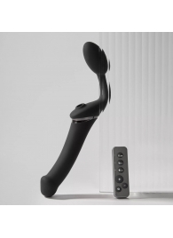Черный безремневой вибрострапон Strap-On-Me Multi Orgasm Size XL - Strap-on-me - купить с доставкой в Салавате