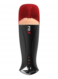 Телесный мастурбатор-вагина в черной колбе с вибрацией Fuck-O-Matic Pro XL - Pipedream - в Салавате купить с доставкой