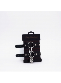 Черно-красные кожаные оковы - Crazy Handmade - купить с доставкой в Салавате