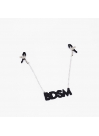 Зажимы на соски с кожаной подвеской BDSM - Crazy Handmade - купить с доставкой в Салавате