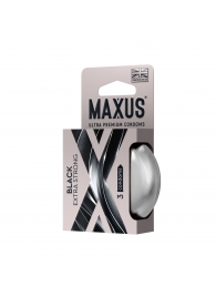 Черные утолщенные презервативы MAXUS Extra Strong с железным кейсом - 3 шт. - Maxus - купить с доставкой в Салавате