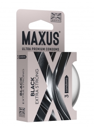Черные утолщенные презервативы MAXUS Extra Strong с железным кейсом - 3 шт. - Maxus - купить с доставкой в Салавате