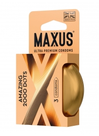 Точечные презервативы MAXUS 2000 Amazing Dots с железным кейсом - 3 шт. - Maxus - купить с доставкой в Салавате