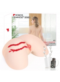 Мастурбатор-полуторс с двойным слоем материала и вибрацией Jenny Onahole Real Hips - KOKOS - в Салавате купить с доставкой