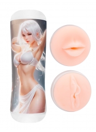 Двусторонний мастурбатор в колбе аниме - вагина и ротик - Tokyo Style - в Салавате купить с доставкой