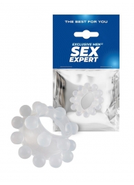 Эластичное эрекционное кольцо с двумя рядами шариков - Sex Expert - в Салавате купить с доставкой