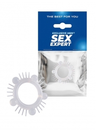Эластичное эрекционное кольцо с шишечками и шипами - Sex Expert - в Салавате купить с доставкой