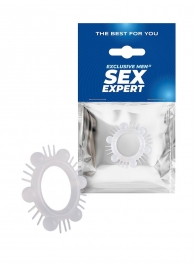 Эластичное эрекционное кольцо с шипиками и шариками - Sex Expert - в Салавате купить с доставкой