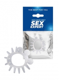 Эластичное эрекционное кольцо с шариками и лучами - Sex Expert - в Салавате купить с доставкой