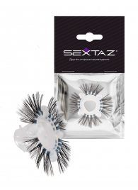 Эластичное эрекционное кольцо с черными «ресничками» - Sextaz - в Салавате купить с доставкой