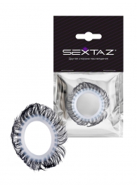 Эластичное эрекционное колечко с черными «ресничками» - Sextaz - в Салавате купить с доставкой