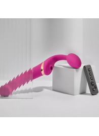 Ярко-розовый безремневой страпон Multi Orgasm Bendable Strap-On size L с клиторальной стимуляцией - Strap-on-me - купить с доставкой в Салавате