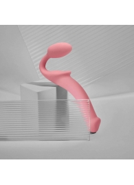 Розовый безремневой страпон Strap-on-me Semi-Realistic Bendable Strap-On size L - Strap-on-me - купить с доставкой в Салавате