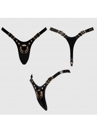 Черный пояс для фиксации насадок Strap-On-Me Leatherette Harness Fabulous - Strap-on-me - купить с доставкой в Салавате