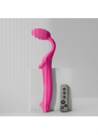 Ярко-розовый безремневой страпон Strap-on-me Vibrating Bendable Strap-On size L - Strap-on-me - купить с доставкой в Салавате