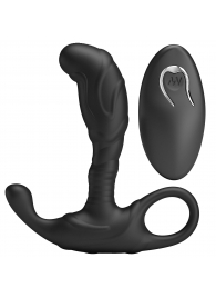 Черный изогнутый массажёр простаты с вибрацией и пультом ДУ - Baile - в Салавате купить с доставкой