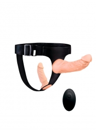 Женский страпон с 2 насадками, вибрацией и пультом ДУ - Erowoman-Eroman - купить с доставкой в Салавате