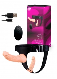 Женский страпон с 2 насадками, вибрацией и пультом ДУ - Erowoman-Eroman - купить с доставкой в Салавате