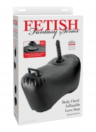 Черное надувное кресло с платформой для фиксации дилдо Body Dock Inflatable Love Seat - Pipedream - купить с доставкой в Салавате