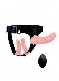 Женский страпон с 3 насадками и вибрацией - Erowoman-Eroman - купить с доставкой в Салавате