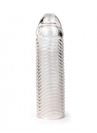 Прозрачная закрытая насадка на пенис с ребрышками - 16 см. - Sex Expert - в Салавате купить с доставкой