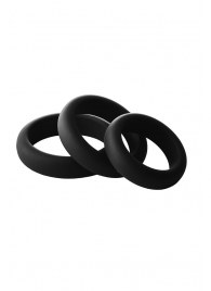 Набор из 3 черных эрекционных колец Smooth Silicone Cockring Pack - Dream Toys - в Салавате купить с доставкой