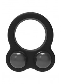 Черное эрекционное кольцо с утяжелителями Cockring Dual Weight - Dream Toys - в Салавате купить с доставкой