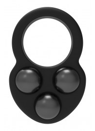 Черное эрекционное кольцо с утяжелителями - Dream Toys - в Салавате купить с доставкой