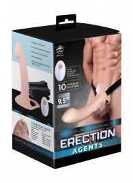 Телесный полый страпон с вибрацией Erection Agents - 24,1 см. - NMC - купить с доставкой в Салавате