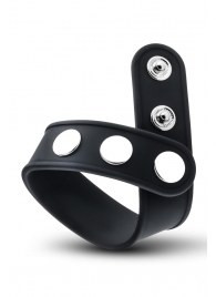 Черное эрекционное кольцо на кнопках - Blush Novelties - в Салавате купить с доставкой