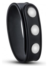 Черное эрекционное кольцо на кнопках - Blush Novelties - в Салавате купить с доставкой