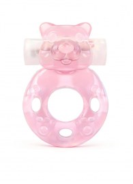 Розовое эрекционное виброкольцо в форме мишки - 1137 - в Салавате купить с доставкой