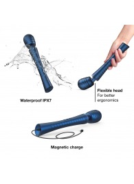 Синий вибромассажёр с насадками Man.wand Edgy - Manwan - в Салавате купить с доставкой