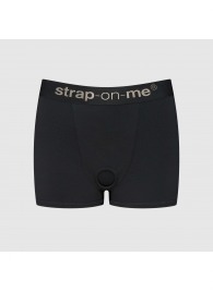 Черные трусики-боксеры для фиксации насадок Strap-on-me Harness Lingerie Allure - size XS - Strap-on-me - купить с доставкой в Салавате