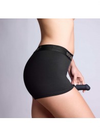 Черные трусики-боксеры для фиксации насадок Strap-on-me Harness Lingerie Allure - size S - Strap-on-me - купить с доставкой в Салавате