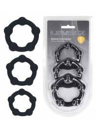 Набор из 3 эрекционных колец Beaded Silicone Cockring Set - Shots Media BV - в Салавате купить с доставкой