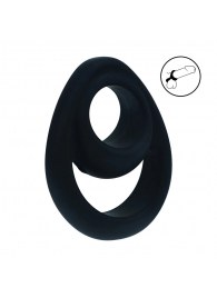 Черное эрекционное кольцо Double Ergo Silicone Cockring - Shots Media BV - в Салавате купить с доставкой