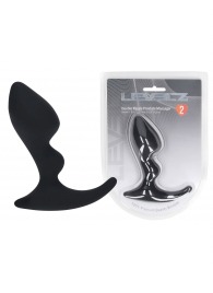 Черная анальная пробка для массажа простаты Double Ripple Silicone Prostate Massager - Shots Media BV - в Салавате купить с доставкой