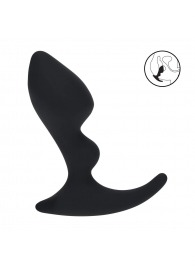 Черная анальная пробка для массажа простаты Double Ripple Silicone Prostate Massager - Shots Media BV - в Салавате купить с доставкой