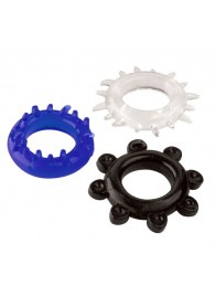 Набор из 3 эрекционных колец разного цвета и рельефа - Boys of Toys - в Салавате купить с доставкой