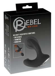 Черная анальная вибропробка с функцией расширения RC Butt Plug with 3 functions - Orion - в Салавате купить с доставкой