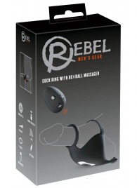 Черная вибронасадка для эрекции и стимуляции мошонки Cock ring with RC ball massager - Orion - в Салавате купить с доставкой