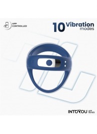 Синее интерактивное эрекционное виброкольцо Rank - Intoyou - в Салавате купить с доставкой