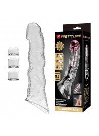 Прозрачный фаллоудлинитель с 3 вставками - 28 см. - Baile - в Салавате купить с доставкой