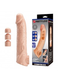 Телесный фаллоудлинитель с подхватом мошонки Silas - 26 см. - Baile - в Салавате купить с доставкой